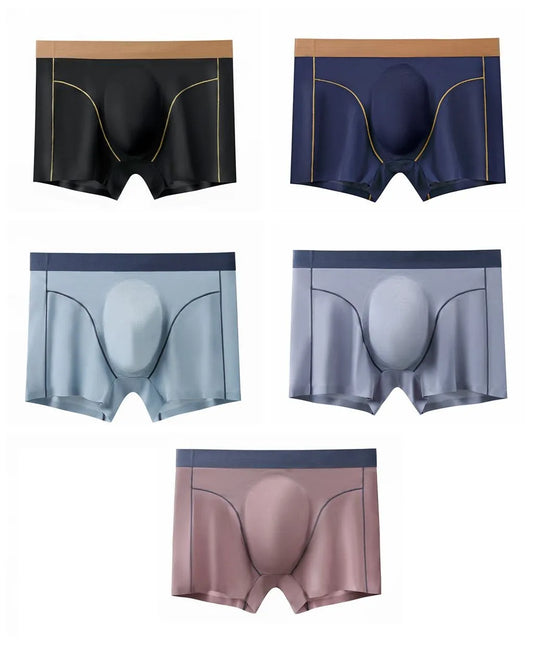 Jewyee Mens Silk Underwear,Jewyee Underwear,Ultra Thin Ice Silk Seamless  Underpants Transparent Briefs (Color : Black, Size : 33-36)