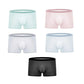 JEWYEE 3D seamless pouch Ice Silk Trunks, no more discomfort against your private area. Feels as good as nothing.Ultra thin ice silk. Super soft and comfy. Silk feeling. Featherlight. 4-Way stretch. Moisture wicking. Fast Dry. 3D tech, seamless pouch, super comfort experience. 