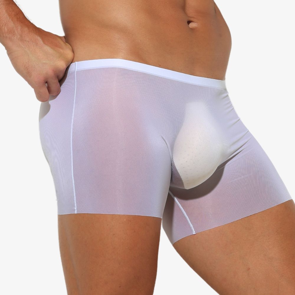 Jewyee mens underwear. Super thin ice silk fabric. 3D seamless pouch. Feels as good as nothing.Silk feeling. Featherlight. 4-Way stretch. Moisture wicking. Fast Dry. 3D seamless pouch for your member.