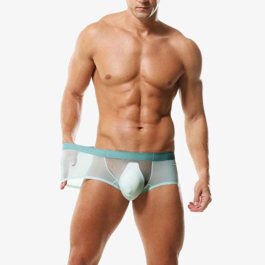 JEWYEE MENS UNDERWEAR. Ultra thin ice silk. The mesh Combined fabric provides exceptional airflow and ventilation, ensuring a fresh and airy feel throughout the day 