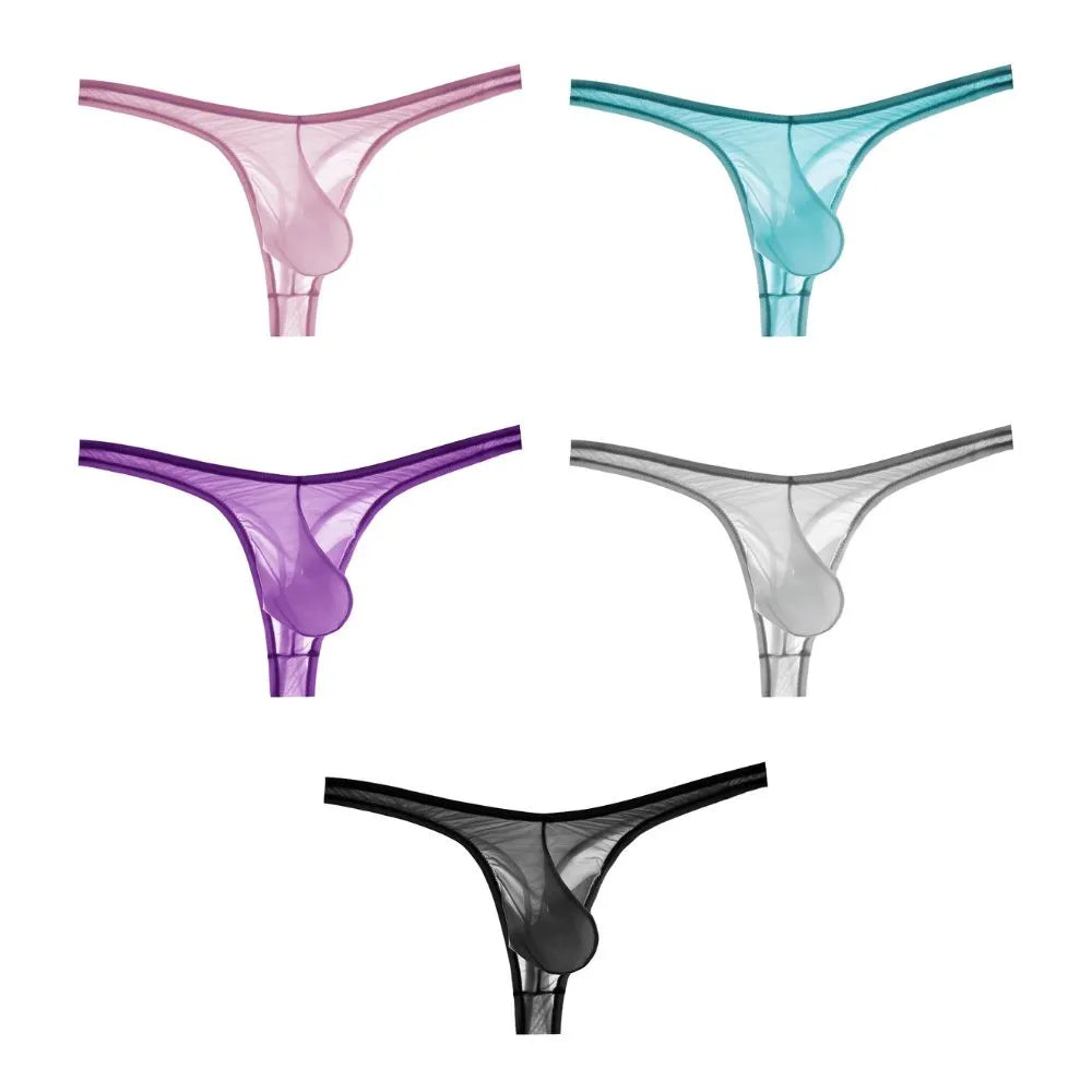 Men's Ultra Thin See-through Ice Silk Thongs Up to Size XXL (5-Pack) JEWYEE  828 – Jewyee Canada
