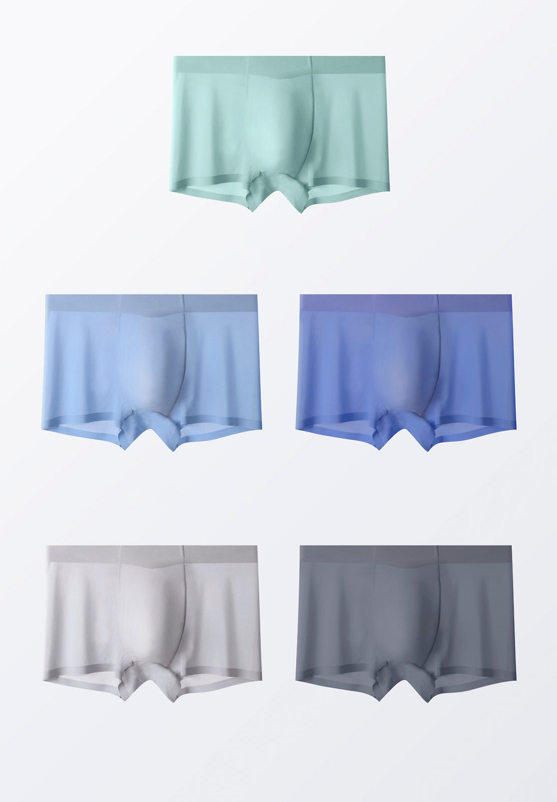 Men's Seamless Ultra Thin Ice Silk Underpants (5-Pack) - JEWYEE