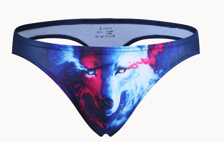 MENS NOVELTY FURRY HORSE POSING POUCH G-STRING THONG BRIEF ONE