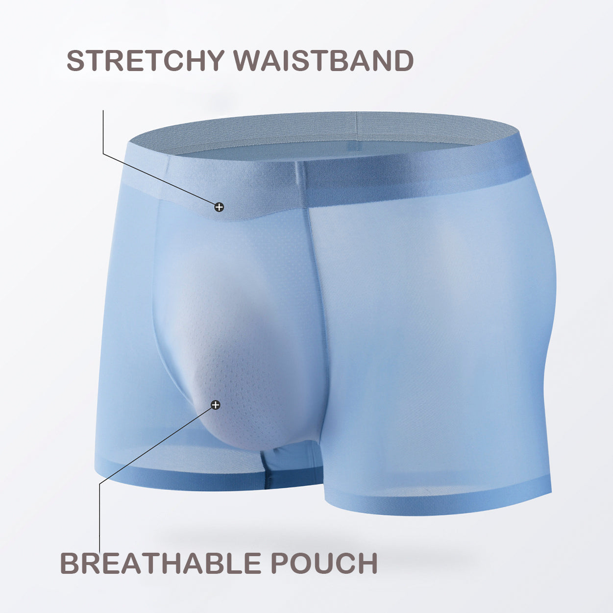 Men's Ultra-Thin Ice Silk Boxer Briefs Underwear Seamless